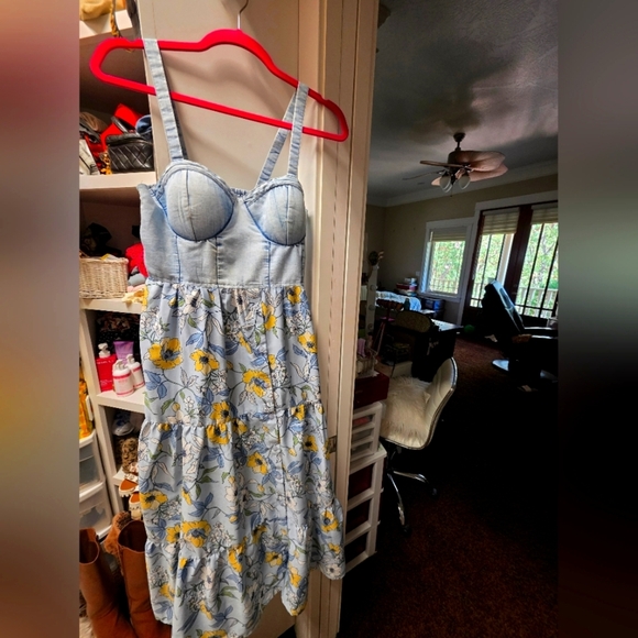 Xhilaration Light Blue Floral Dress - Picture 1 of 3
